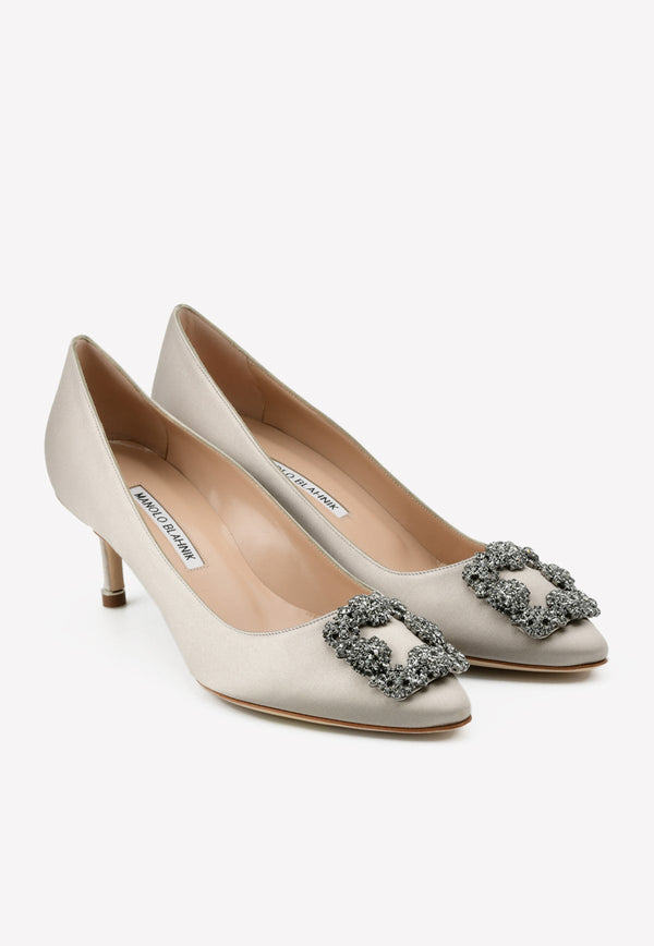 Hangisi 50 Satin Pumps with FMC Crystal Buckle