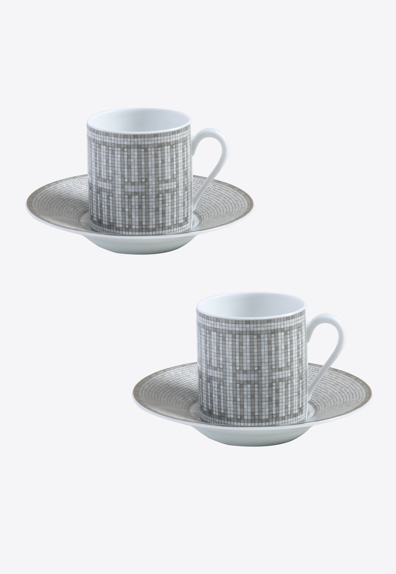 Mosaique Au 24 Porcelain Coffee Cup with Saucer X 2