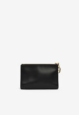 Zipengo PM Chaine d'Ancre Pouch in Noir Leather with Gold Hardware