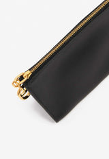 Zipengo PM Chaine d'Ancre Pouch in Noir Leather with Gold Hardware