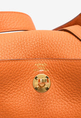 Mini Lindy 20 in Orange Clemence Leather with Gold Hardware