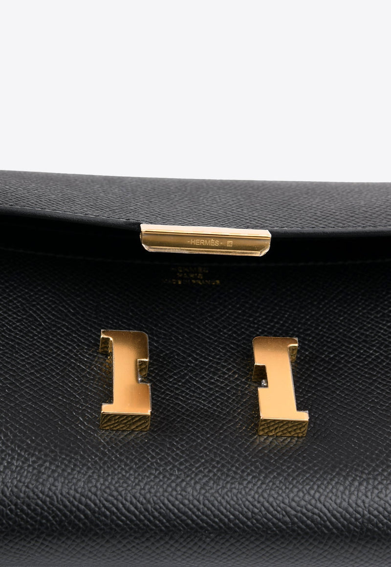 Constance To Go Wallet in Black Epsom with Gold Hardware