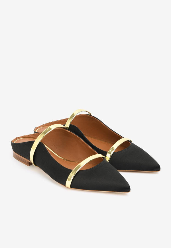 Maureen Pointed Satin Flat Mules