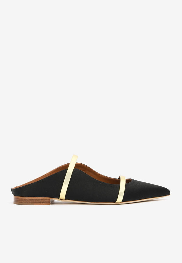 Maureen Pointed Satin Flat Mules