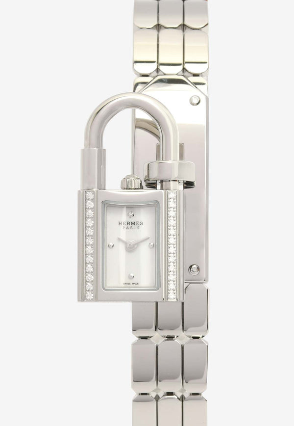 Mini Kelly Watch 16mm in Single Tour Steel Bracelet and Diamond-Set Padlock