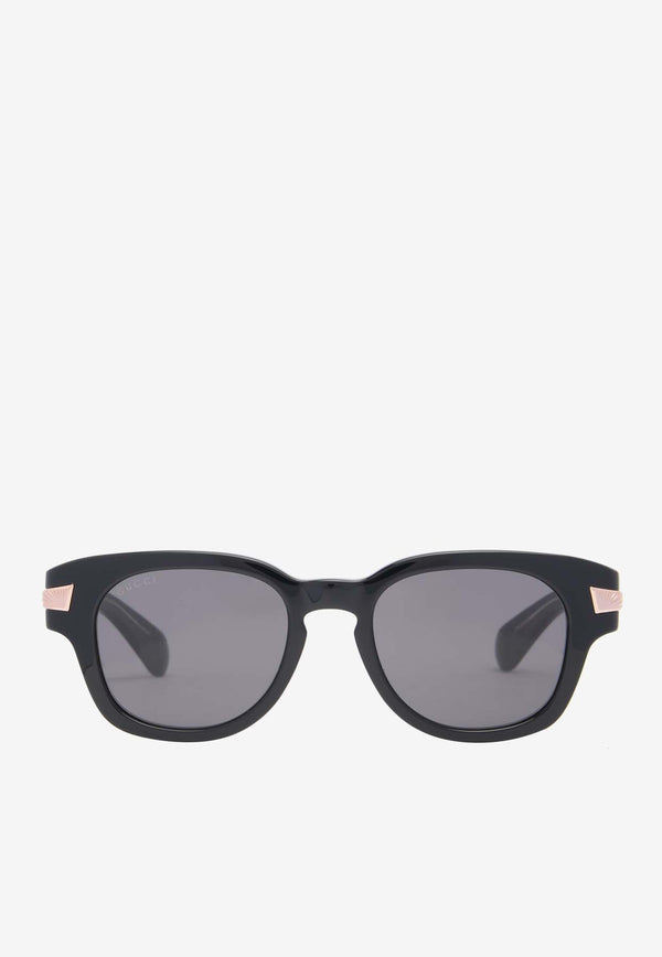 Engraved Logo Square-Shaped Sunglasses