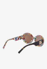 DG Logo Oval-Shaped Sunglasses