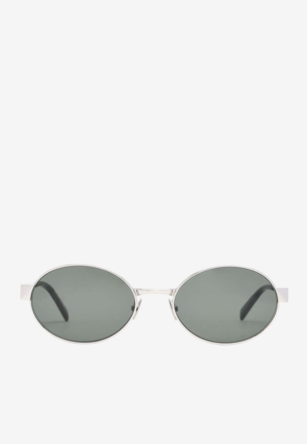 Logo Engraved Oval-Shaped Sunglasses
