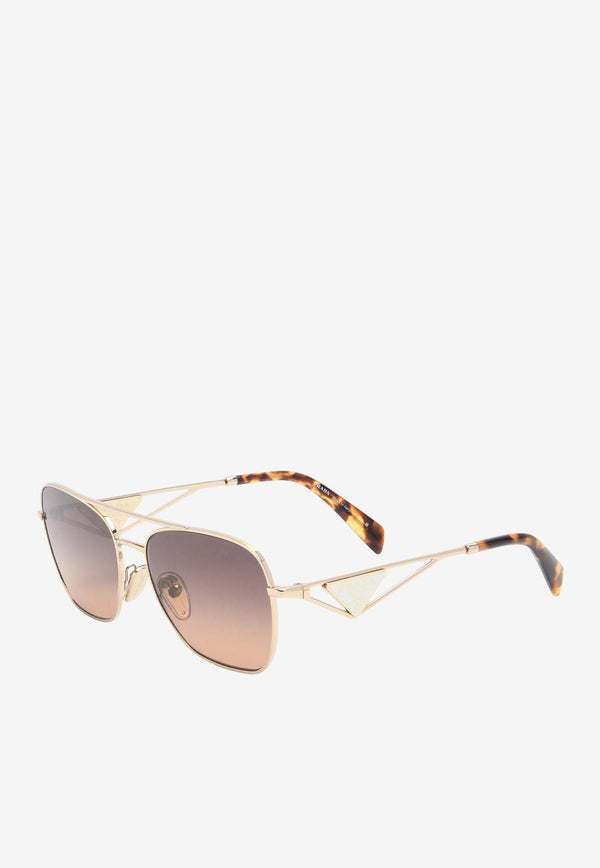 Triangle Logo Aviator Sunglasses