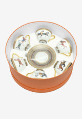 Cheval d'Orient Cups and Saucers N°1 to N°6  - Set of 6