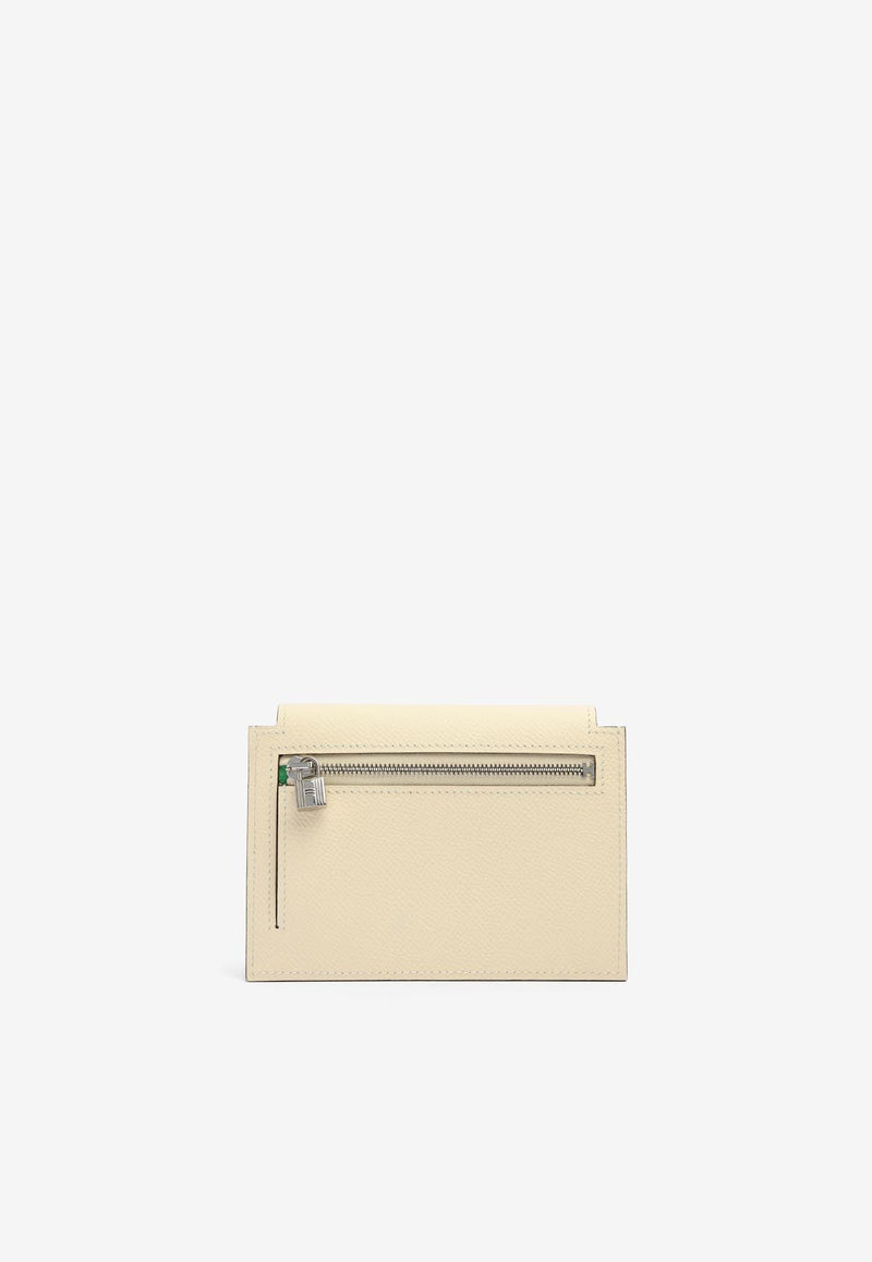 Kelly Pocket Compact Wallet in Tri-Color Epsom with Palladium Hardware