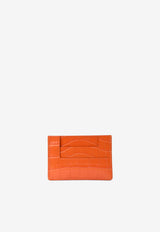 TF Cardholder in Croc-Embossed Leather