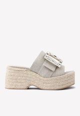 85 Crystal Buckle Espadrille Platform Sandals