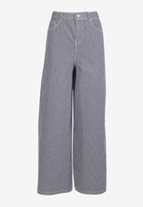 Sasha Wide-Leg Striped Jeans