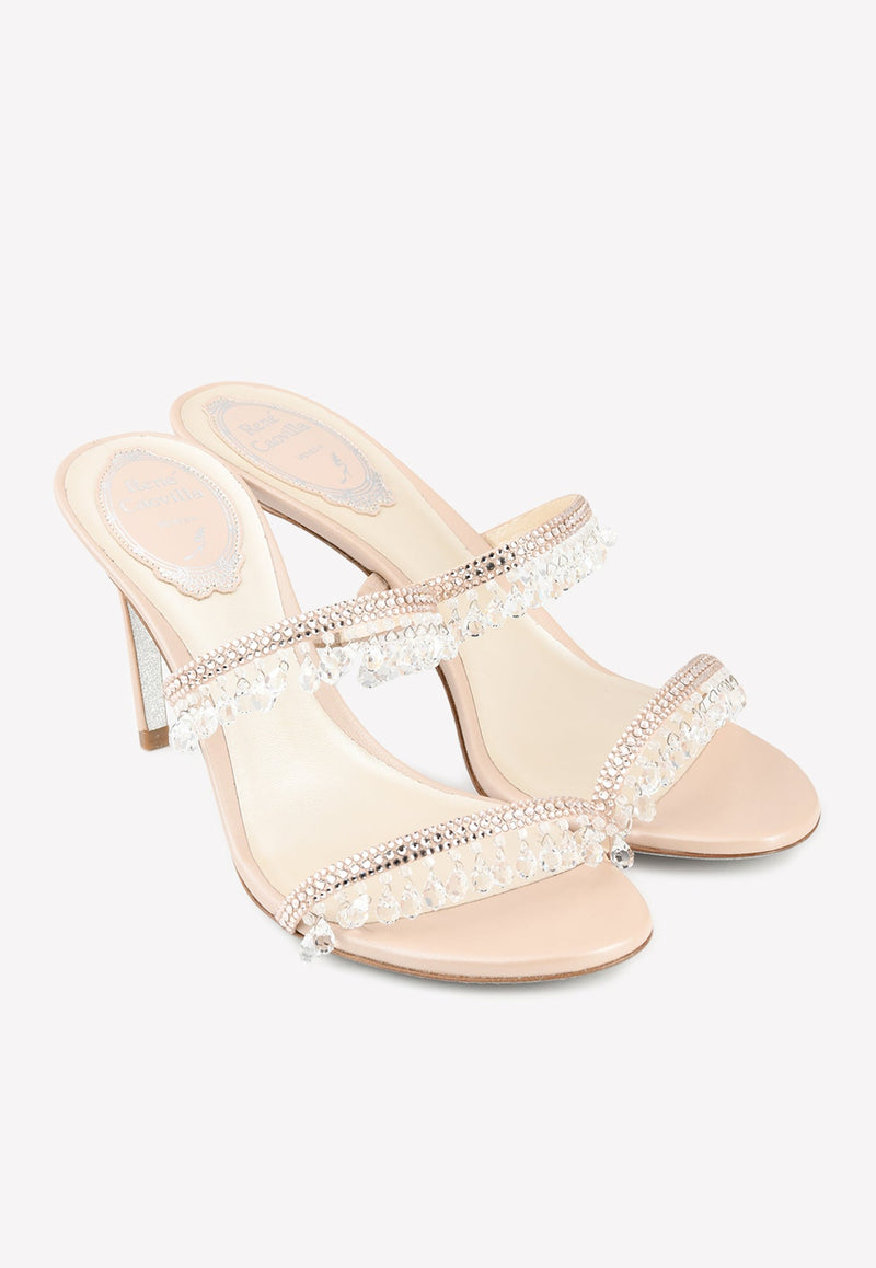 Chandelier 80 Beaded Satin Mules