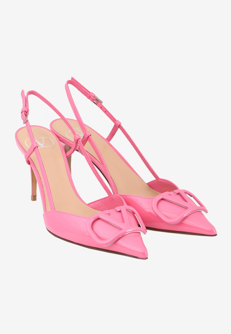 VLogo 80 Patent Leather Slingback Pumps