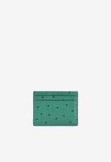 VLogo Cardholder in Ostrich Leather