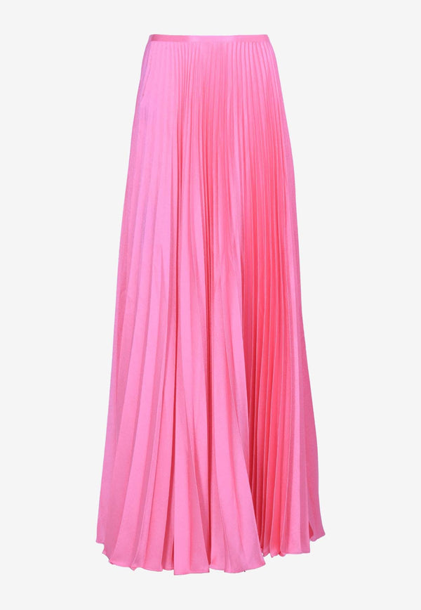 Henley Pleated Crepe Maxi Skirt