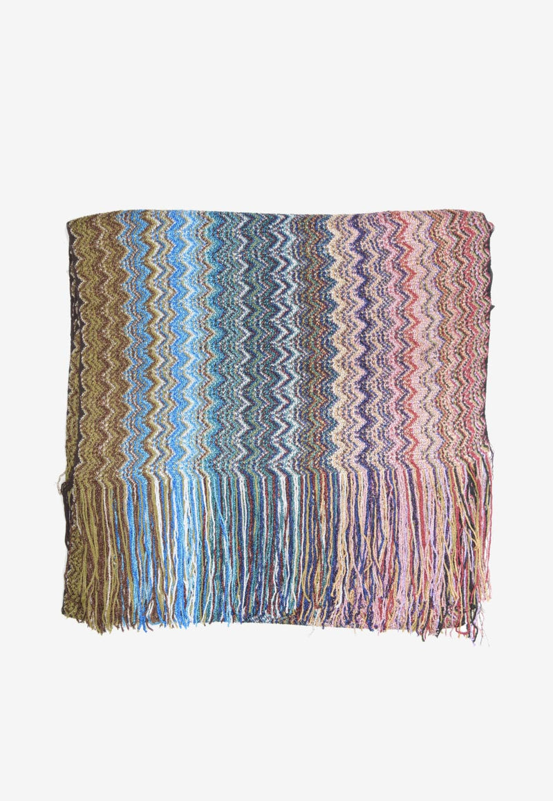 Chevron Pattern Fringed Scarf