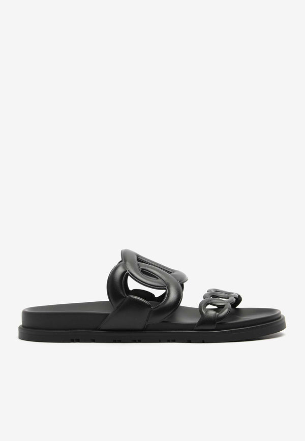 Extra Sandals in Black Calfskin