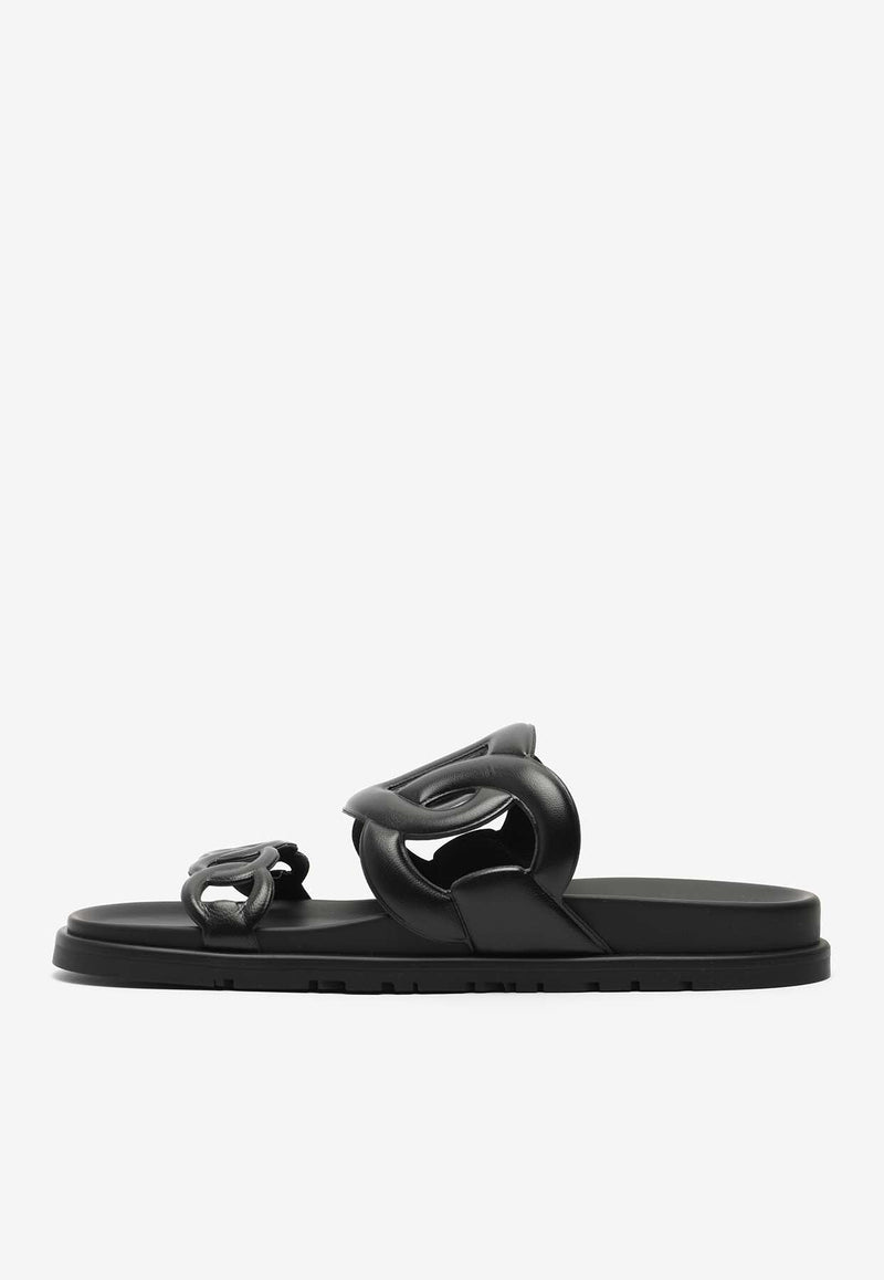 Extra Sandals in Black Calfskin