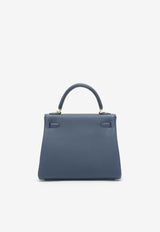 Kelly 25 Retourne in Bleu Navy Togo Leather with Gold Hardware