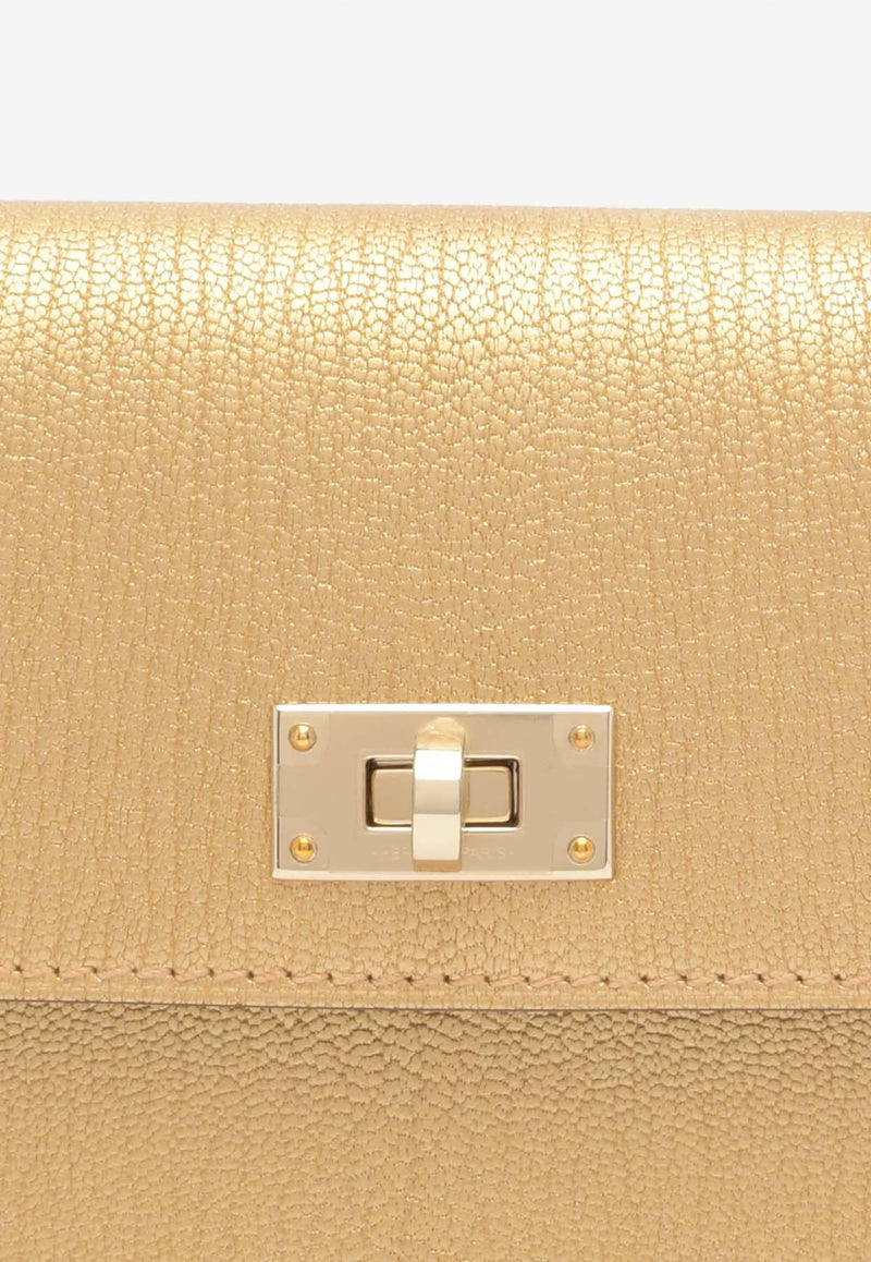 Kelly Pocket Long Wallet in Dore Chamkila Leather with Gold Hardware