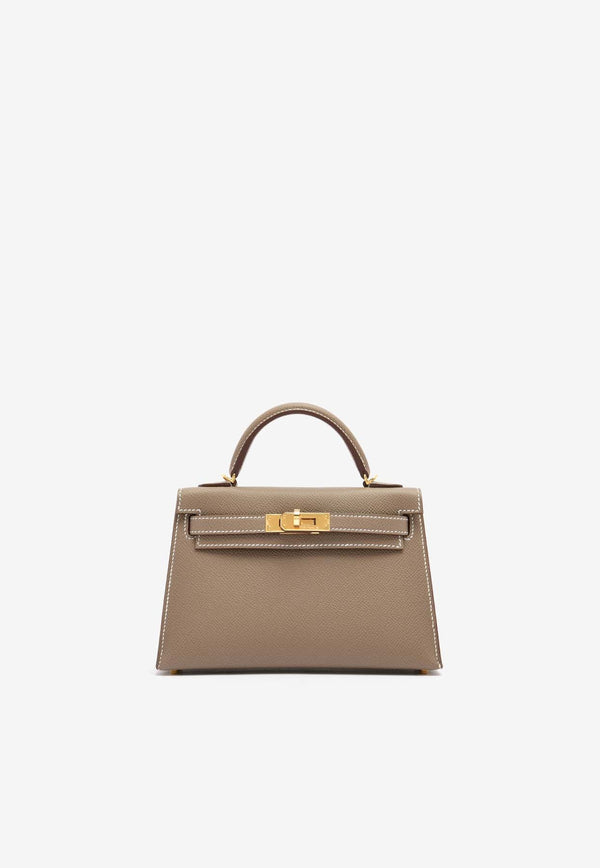 Mini Kelly 20 Sellier in Etoupe Epsom Leather with Gold Hardware