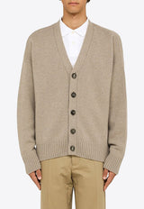 Elbow-Patch Wool Cashmere Cardigan