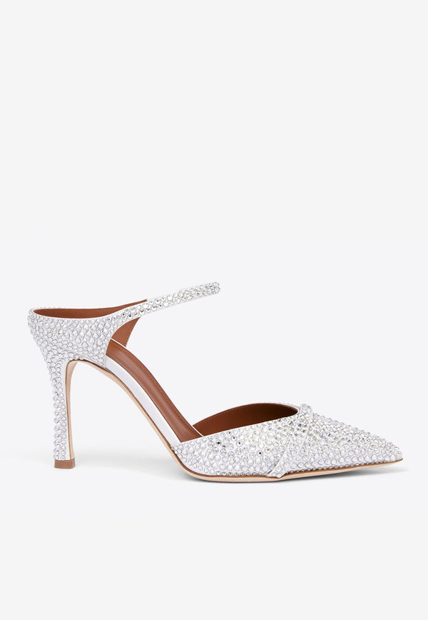 Uma 90 Crystal Satin Mules