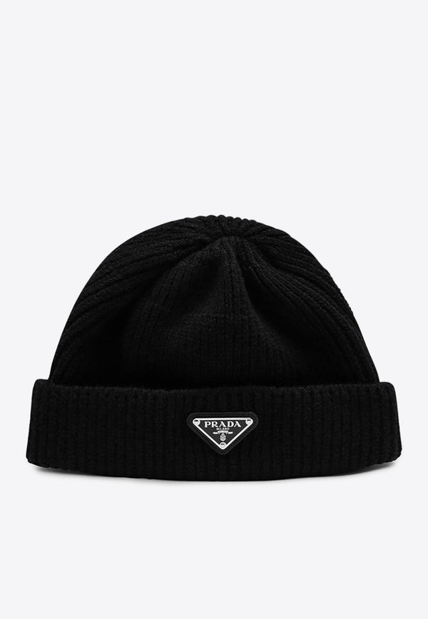 Triangle Logo Wool Cashmere Beanie