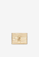 Umika JC Logo Cardholder in Metallic Nappa Leather