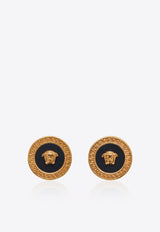 Resin Medusa Gold Tone Stud Earrings