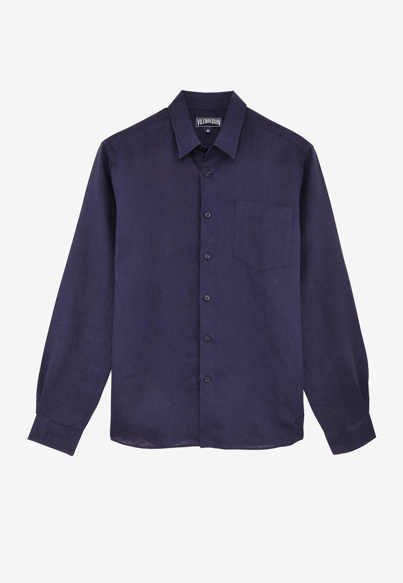 Caroubis Solid Shirt in Linen