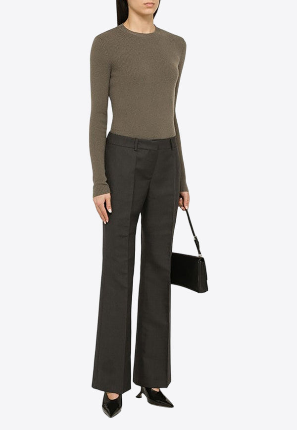 Straight-Leg Wool Pants