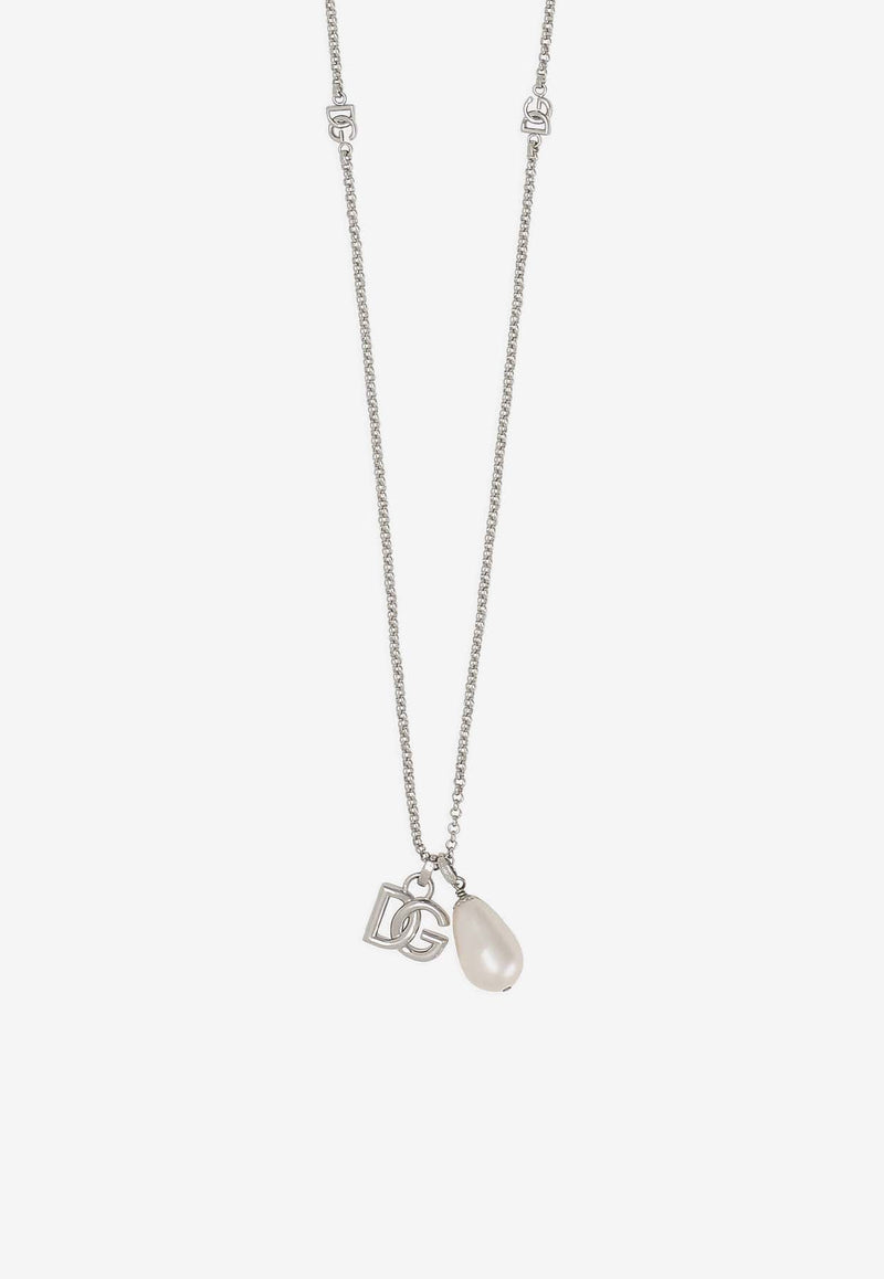 DG Logo Teardrop Pendant Necklace