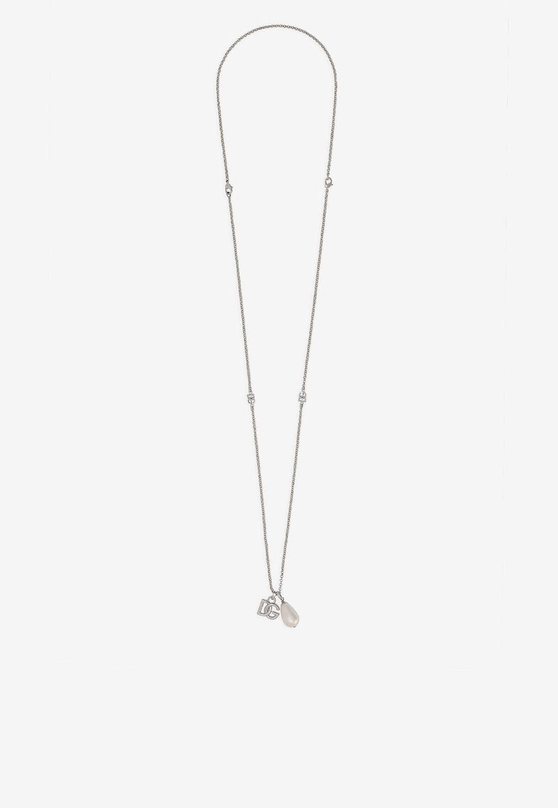 DG Logo Teardrop Pendant Necklace