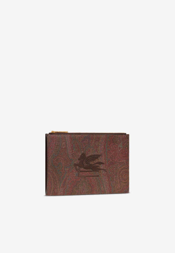 Medium Paisley Jacquard Zip Pouch