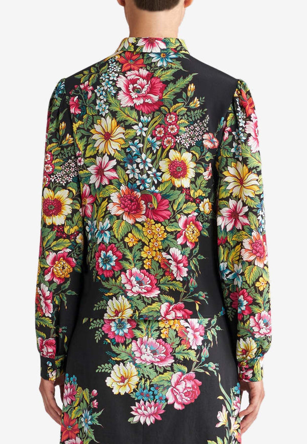 Floral Print Long-Sleeved Shirt