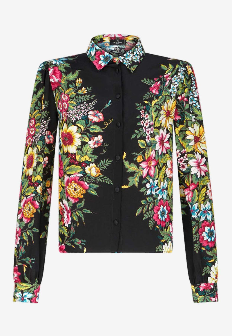 Floral Print Long-Sleeved Shirt