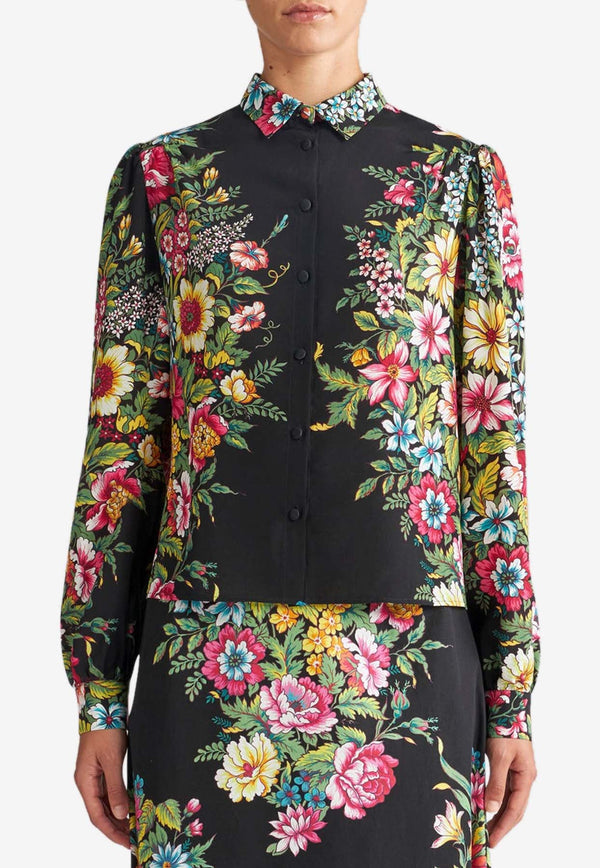 Floral Print Long-Sleeved Shirt