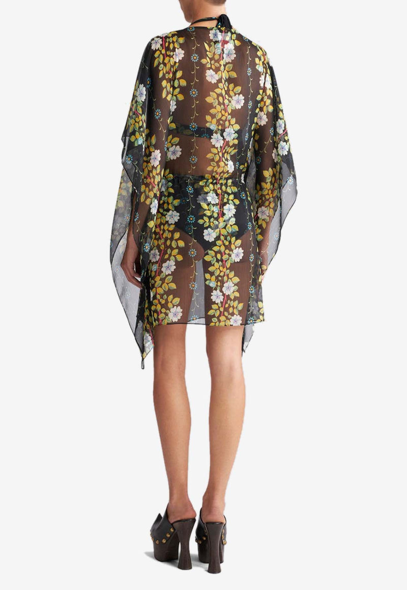 Floral Print Mini Kaftan