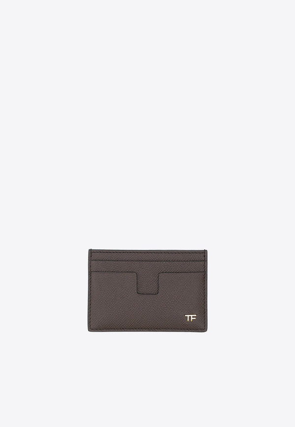 TF Logo Grained Leather Cardholder