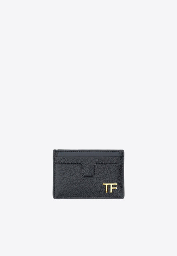 TF Logo Grained Leather Cardholder