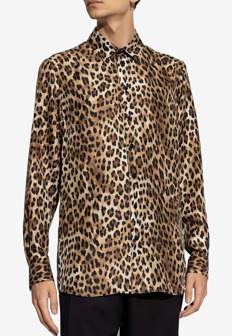 Leopard Print Silk Shirt