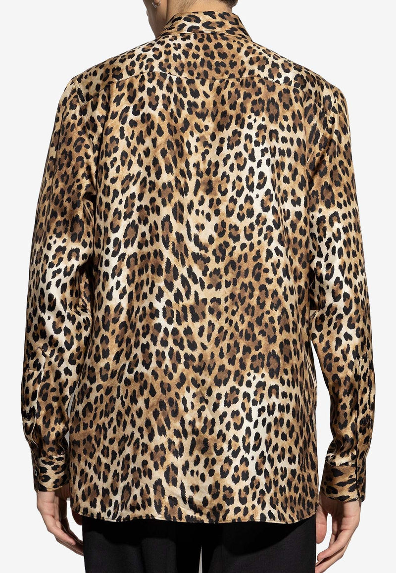 Leopard Print Silk Shirt