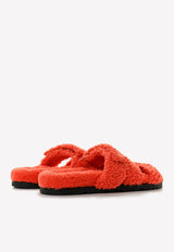 Chypre Sandals in Orange Woolskin