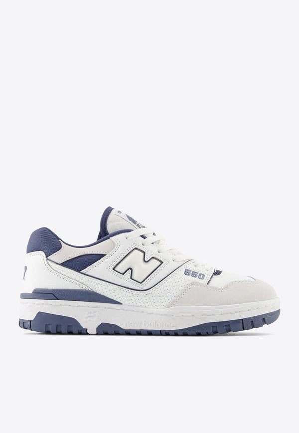 550 Low-Top Sneakers in White and Dusty Blue Leather