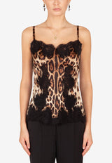 Leopard Print Silk Cami Top