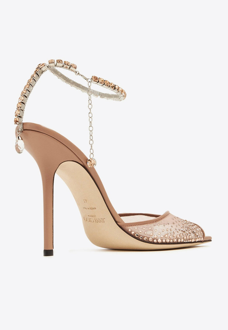 Saeda 100 Crystal Mesh Sandals